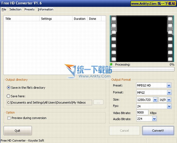 视频转换器(Free HD Converter) v2.0绿色免费版