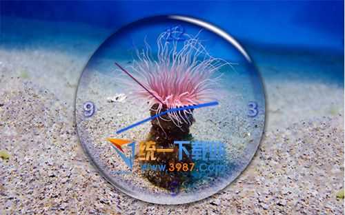 水中珊瑚时钟屏保