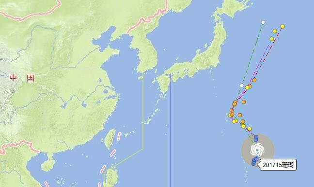 2017第15号台风珊瑚最新消息